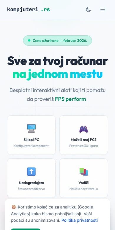 Kompjuteri.rs na mobilnom telefonu